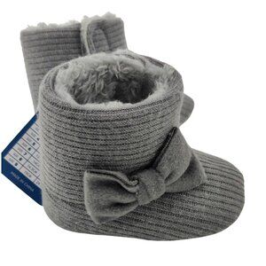 New Baby Girls Gray Booties Size 6-9 months